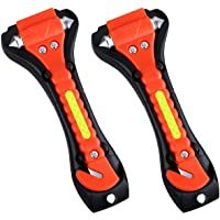 VicTsing [2 Packs] 2 en 1 de Martillo de Emergencia en Coche- Lleva Dos Cabezal Acero y una Cuchilla- Resistente y…